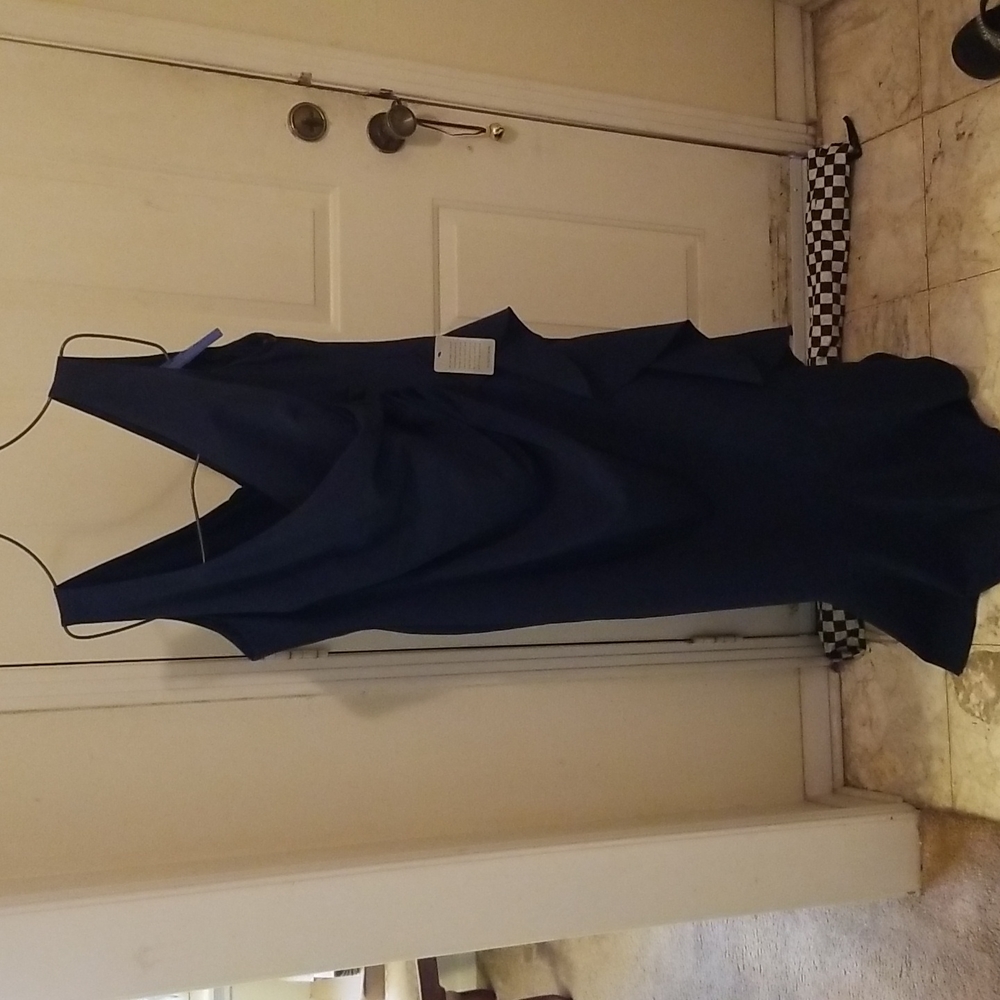 Vince Camuto 18w blue formal dress with ruffles